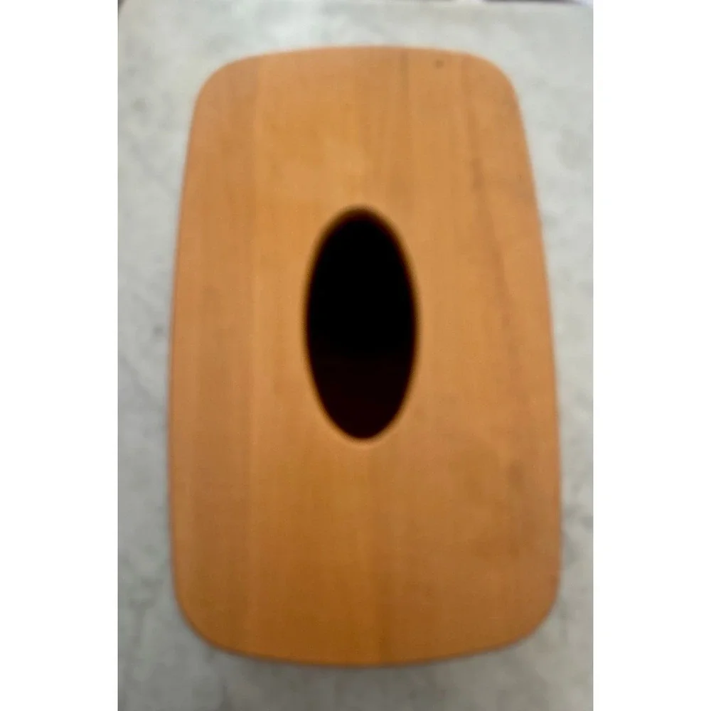 Longaberger 2000 Woven Long Tissue Box Basket with Wooden Lid, Liner & Skirt